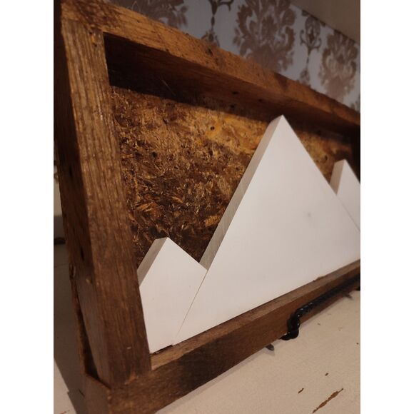 Handcrafted Rustic Reclaimed 3D Wood Mountain Art Wall/Slelf Leaner Home Decor - Picture 7 of 8